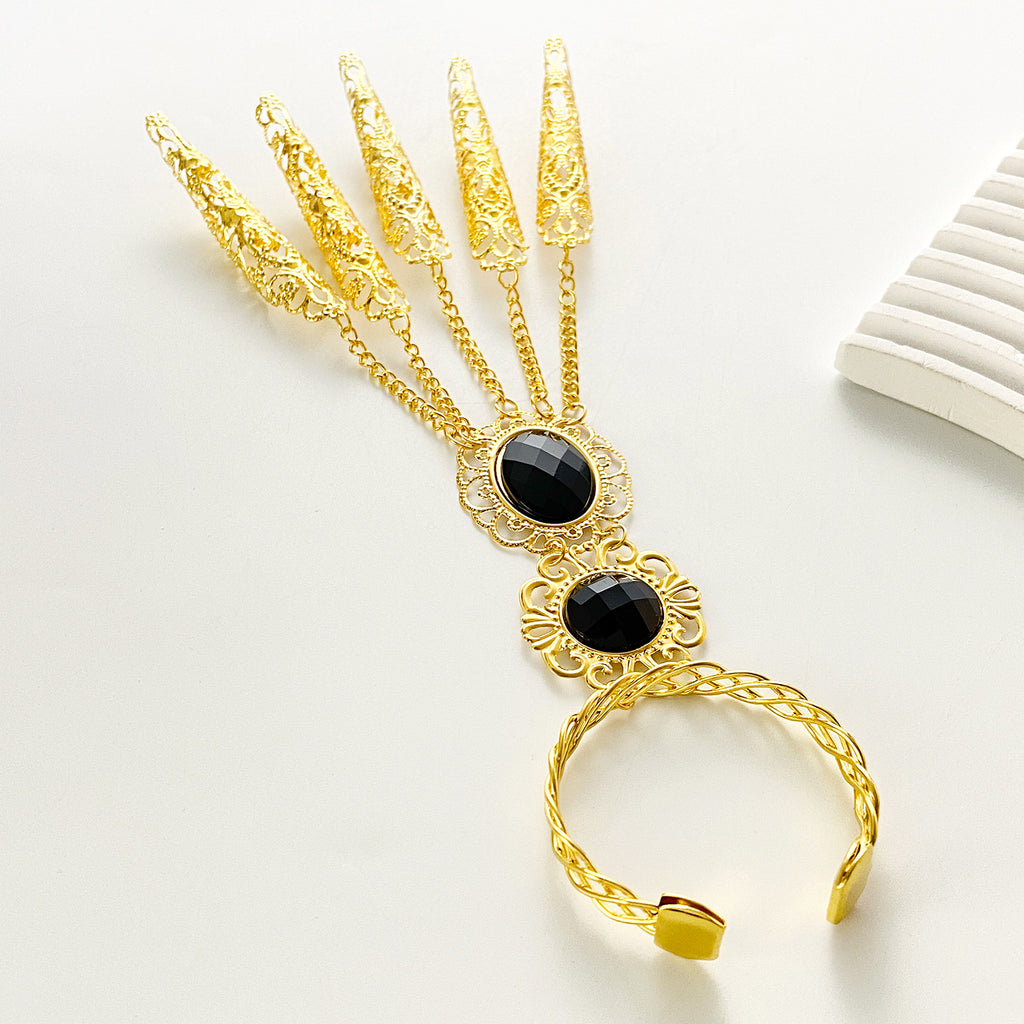 Ethnic Indian Belly Dance Nail Accessories  Golden Performance Props For Women