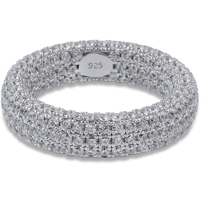 Sterling Silver Hip-Hop Zircon Ring - Men's Statement Jewelry