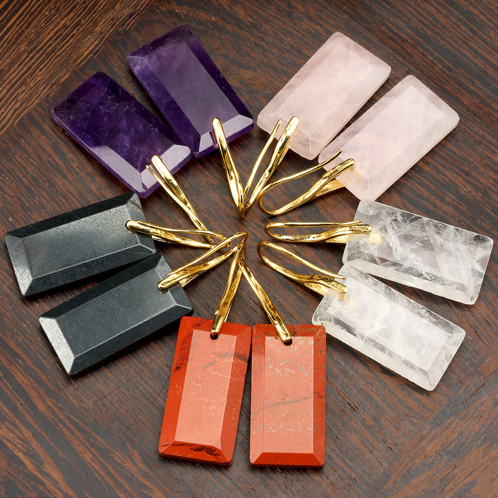 Square-cut Amethyst Earrings For Women