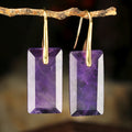 Square-cut Amethyst Earrings For Women