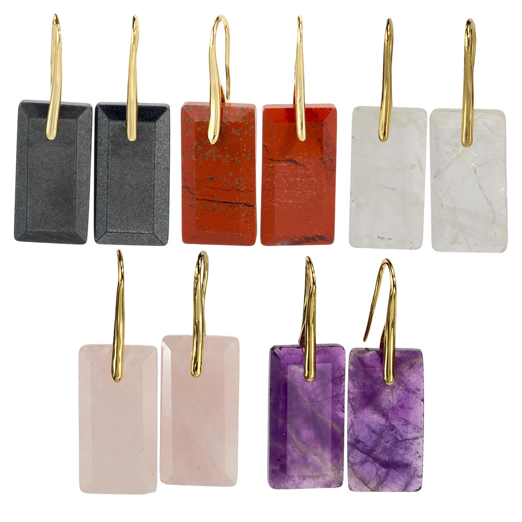 Square-cut Amethyst Earrings For Women
