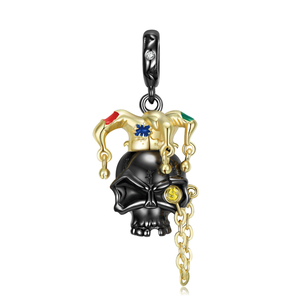 Clown Skull Necklace Gold Plated Skull S925 Silver Jewelry