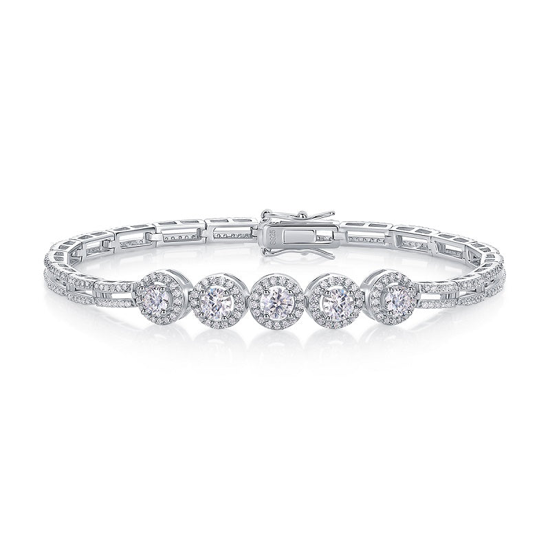 0.3 Carat Moissanite Silver Bracelet - S925 Platinum Plated