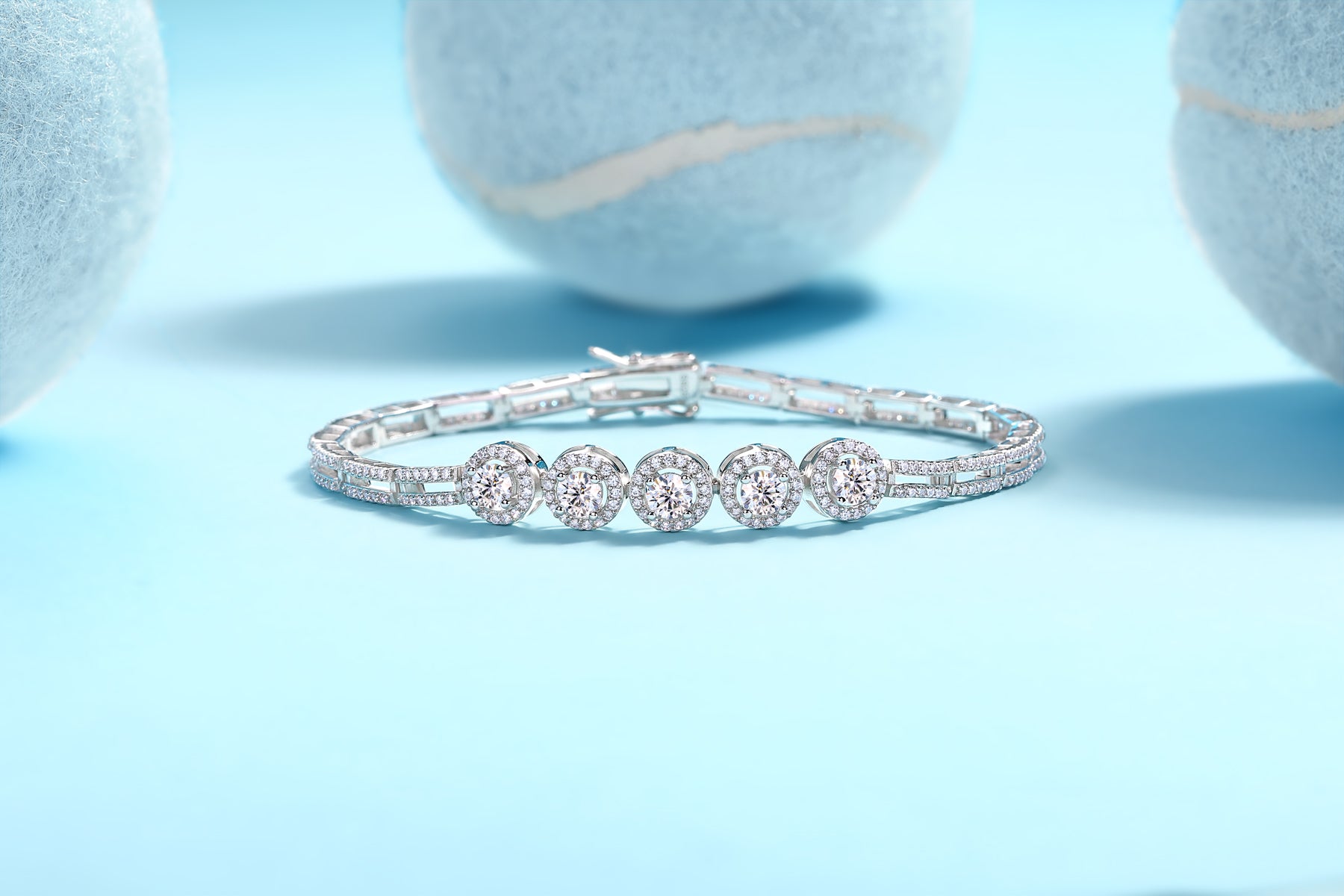 0.3 Carat Moissanite Silver Bracelet - S925 Platinum Plated