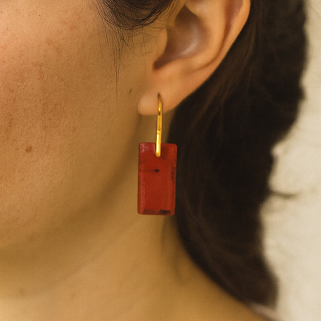 Square-cut Amethyst Earrings For Women