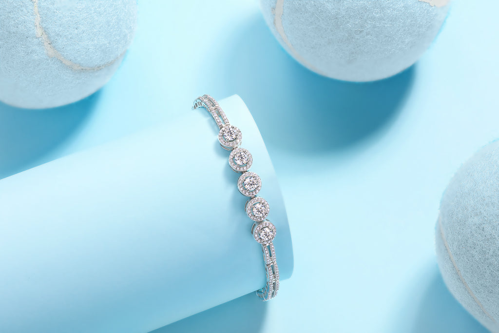 0.3 Carat Moissanite Silver Bracelet - S925 Platinum Plated