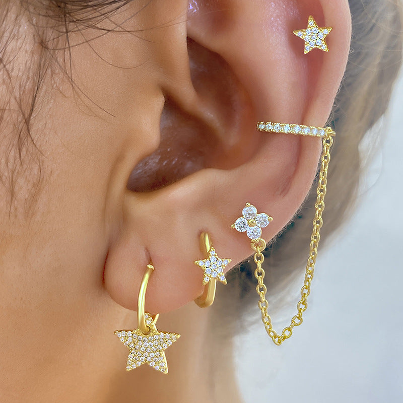 Starry Sky Cloud Light Luxury Earrings High-End