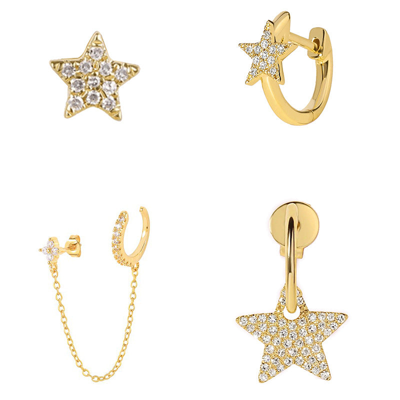 Starry Sky Cloud Light Luxury Earrings High-End