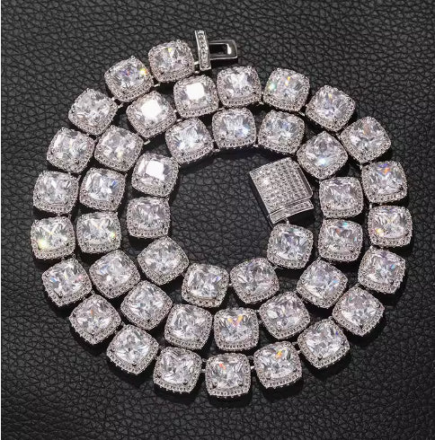 S925 Sterling Silver Hip Hop Jewelry Necklace 8mm Wide