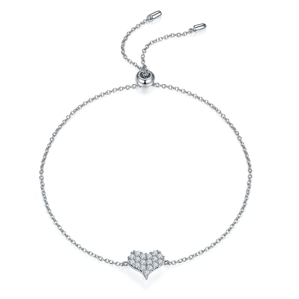 Set With Top-quality Moissanite, This Luxurious And Fashionable Light Luxury Jewelry Silver Bracelet Is Made Of S925 Silver Electroplated With Platinum